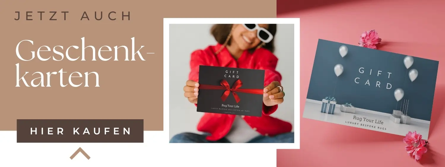 Website-Banner für eine Geschenkkarte für einen maßgeschneiderten Teppich