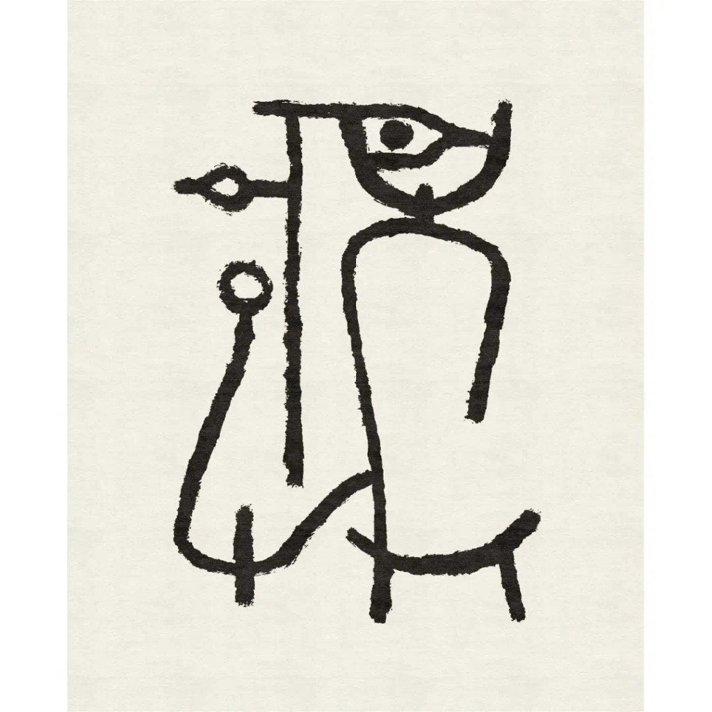 Paul Klee, Dame à part (Dame Abseits), tapis tibétain personnalisé noué à la main