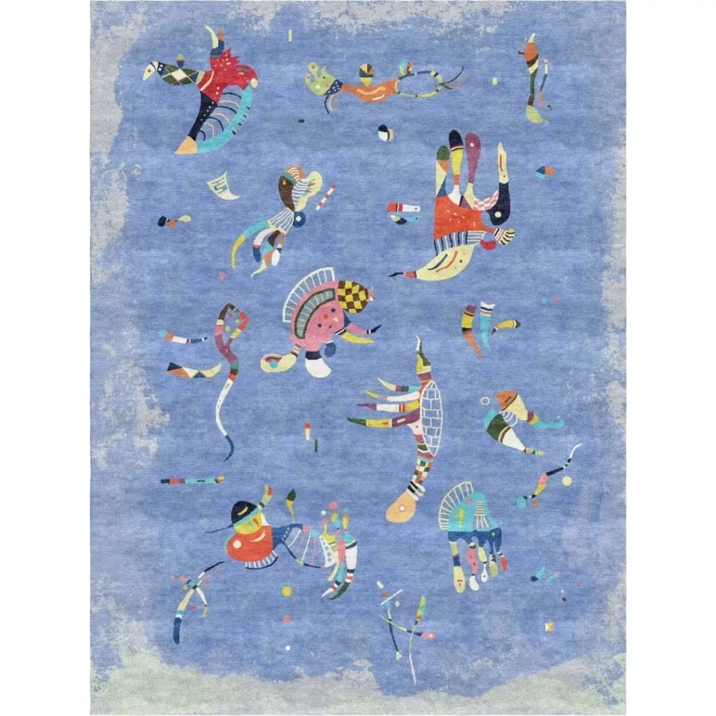 Wassily Kandinsky Bleu ciel (Himmelblau), 1940 - Tapis tibétain fait main sur mesure
