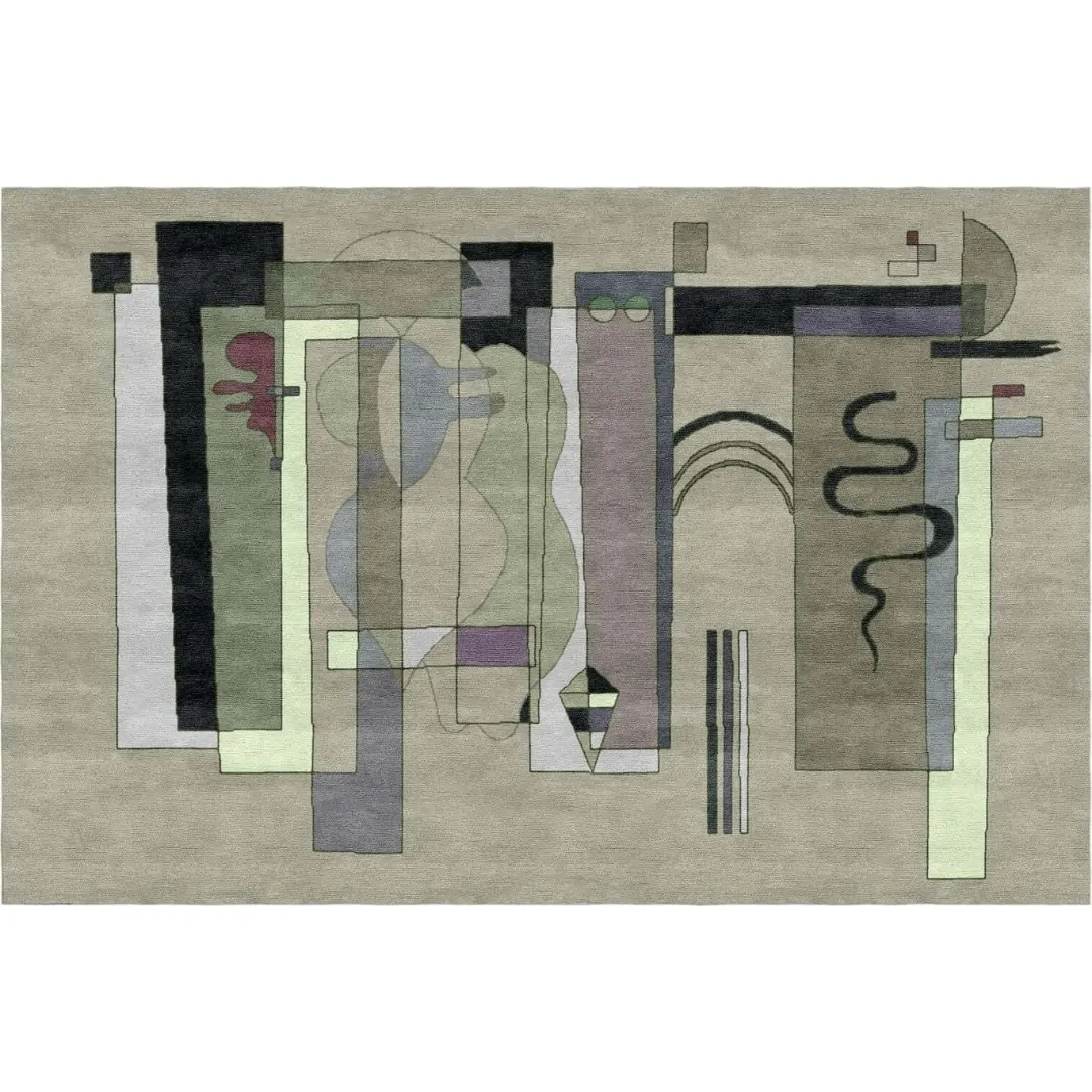 Tapis personnalisé noué à la main d'après Wassily Kandinsky, Surfaces Meeting - Tagungsflächen