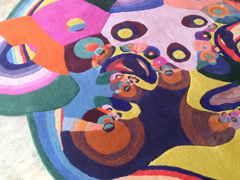Close up of the custom rug Truffles, Affordances rug series by Zawada and Rug Your Life