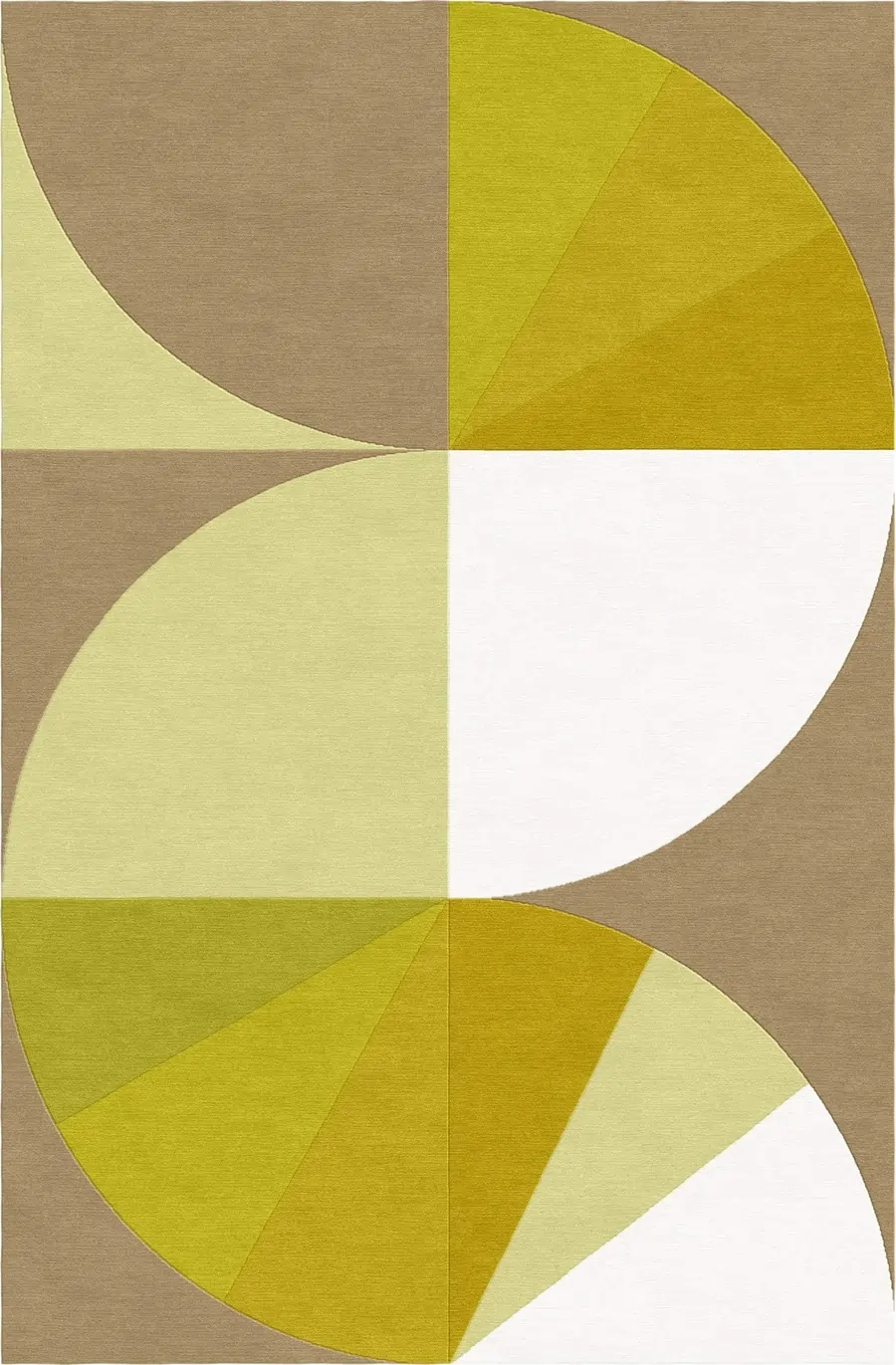 Domenica Brockman's artwork Jack as a rug visualisation - brown, cream, yellow and white-