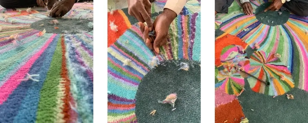Gary Ha process images, carving and clipping the wool