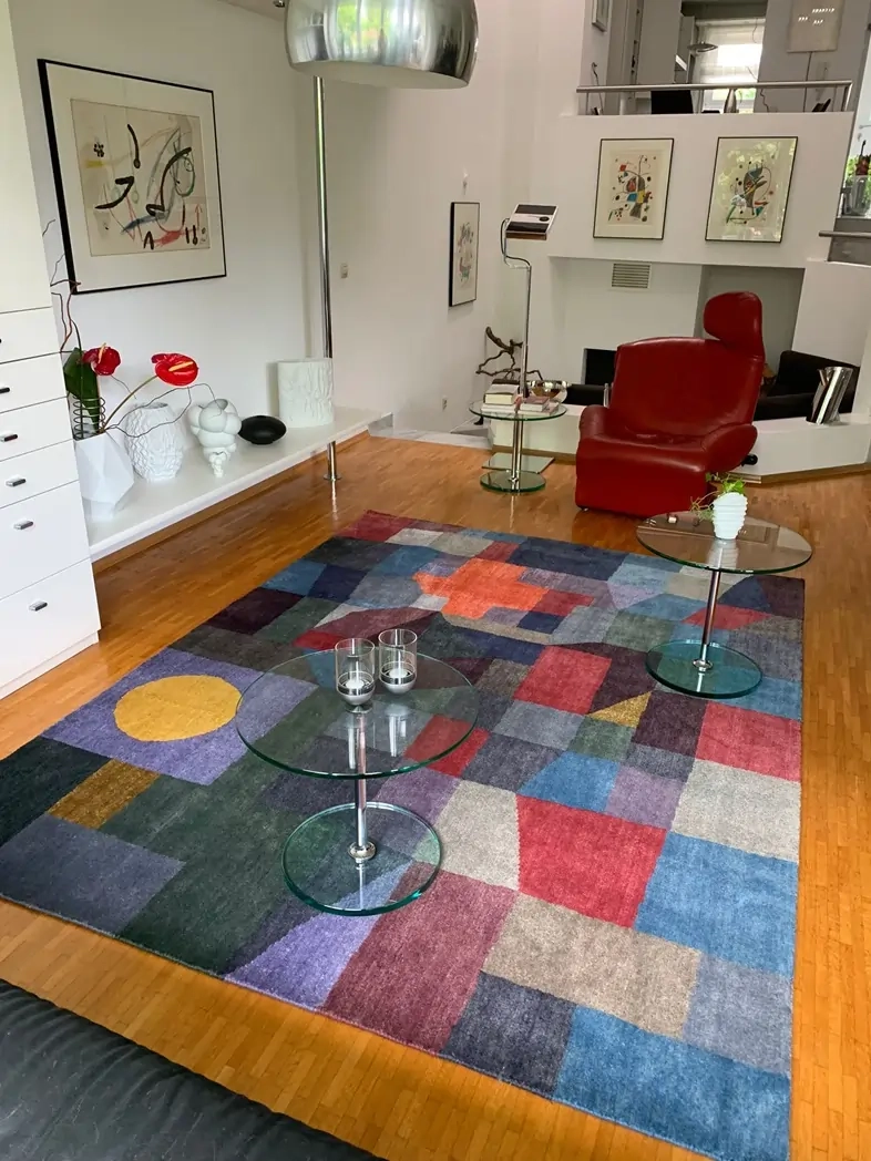 Handgjord specialtillverkad matta efter Paul Klee 