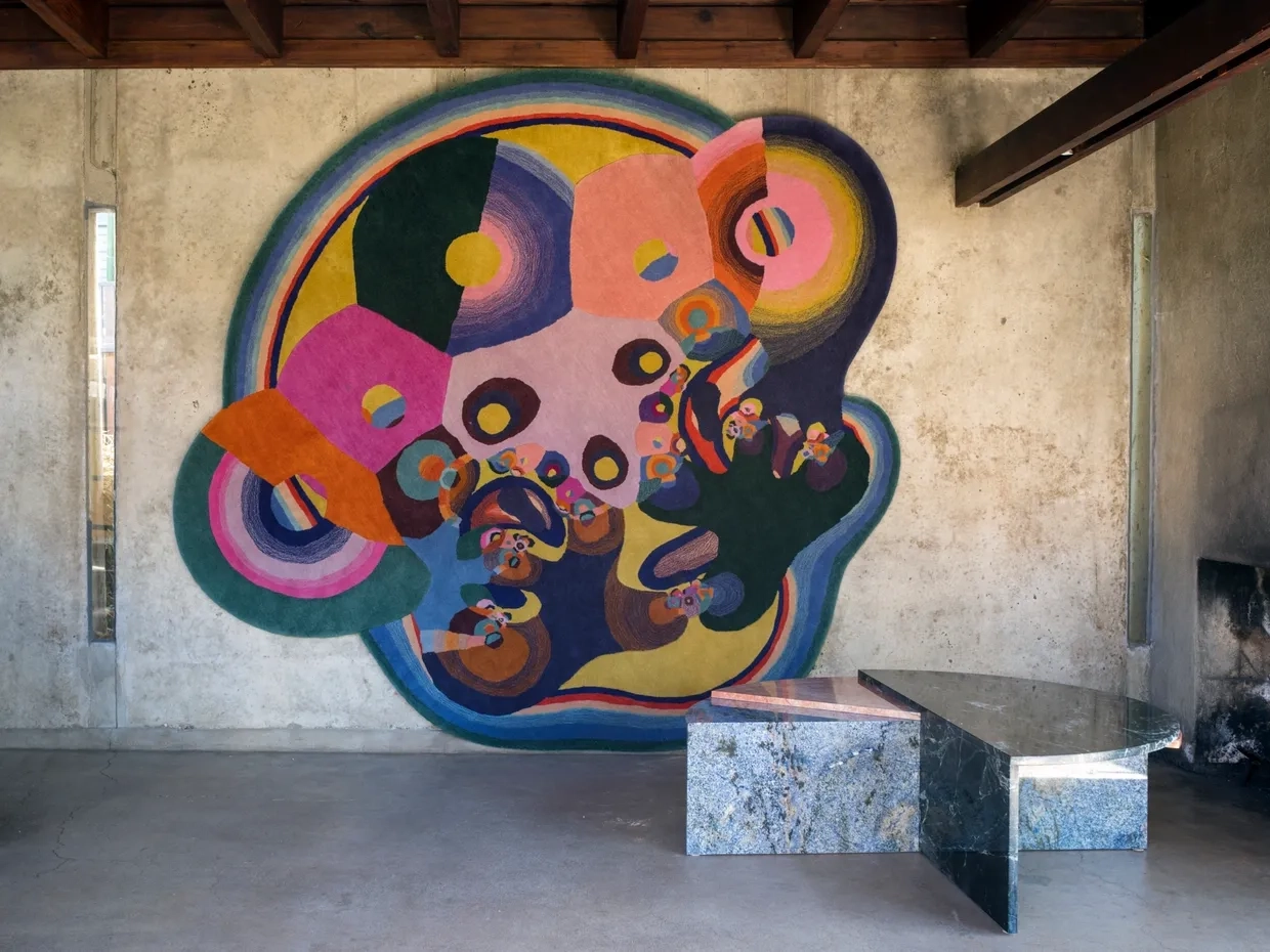 Wall-mounted art rug by Jonathan Zawada