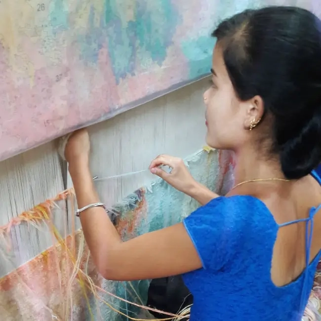 Progress transparency. We share production photos of your rug's journey, so you are part of the process along the way.