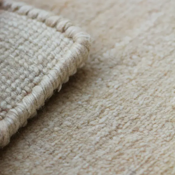 Bamboo Silk rug closeup showing the front and the back of the rug