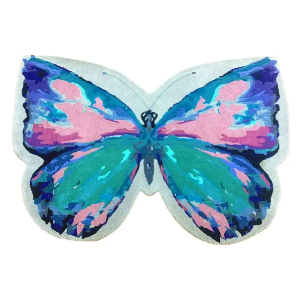 Bespoke handmade rug shaped as a butterfly