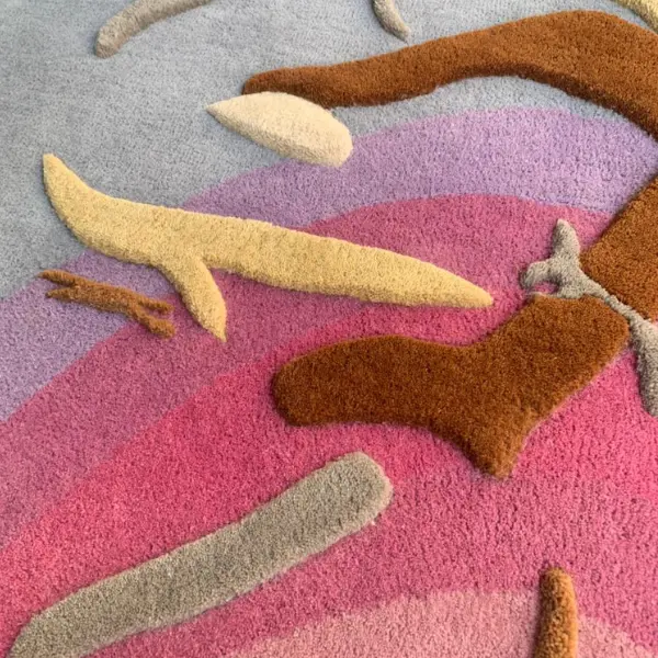 Deeply textured rug with very high pile design