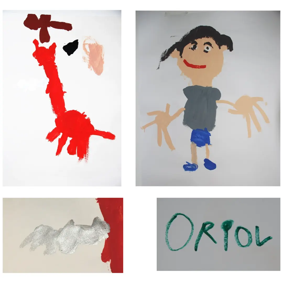 Cuatro pinturas de niño que se convirtieron en su propia alfombra a medida