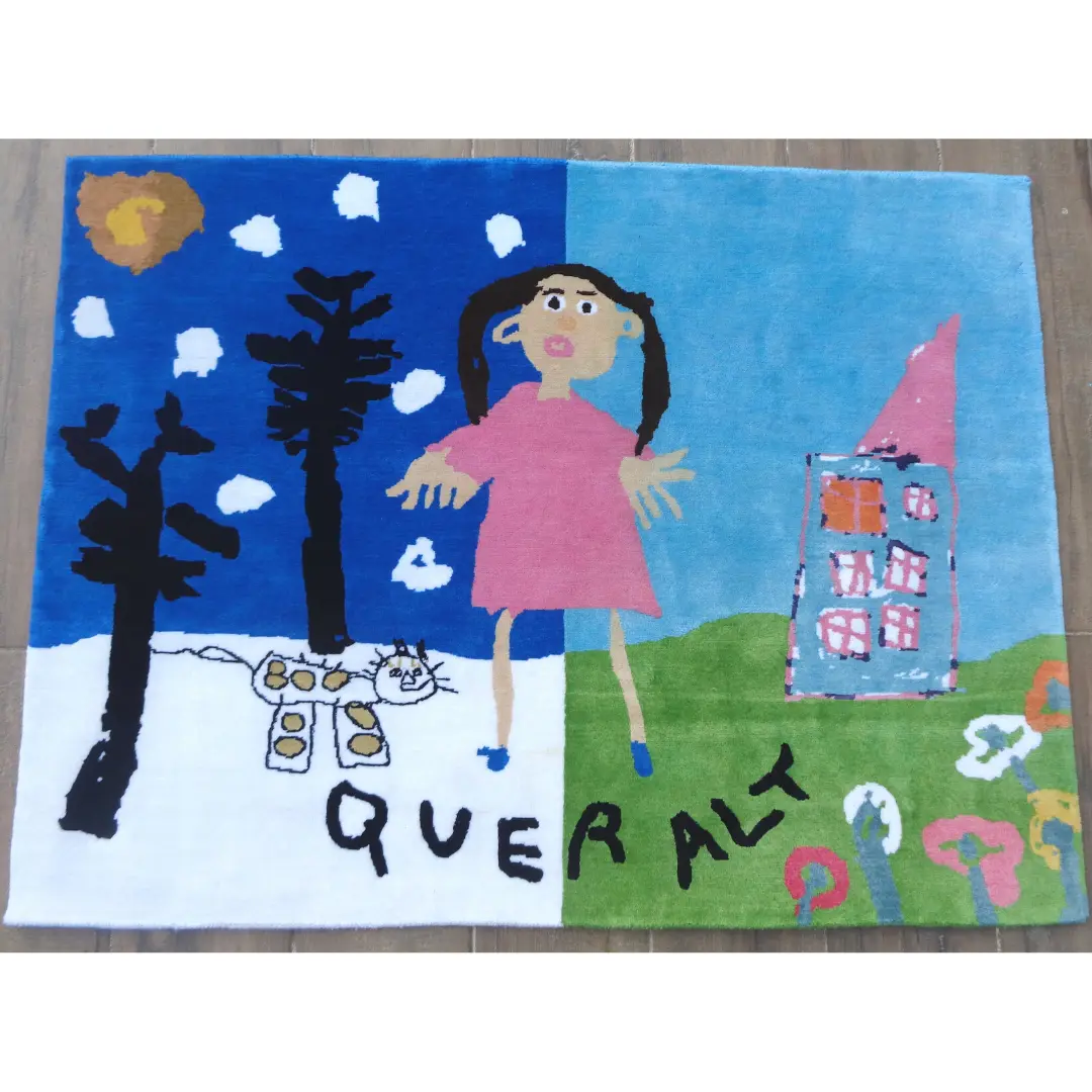 Dulce alfombra de niña hecha a mano y a medida según su propio arte