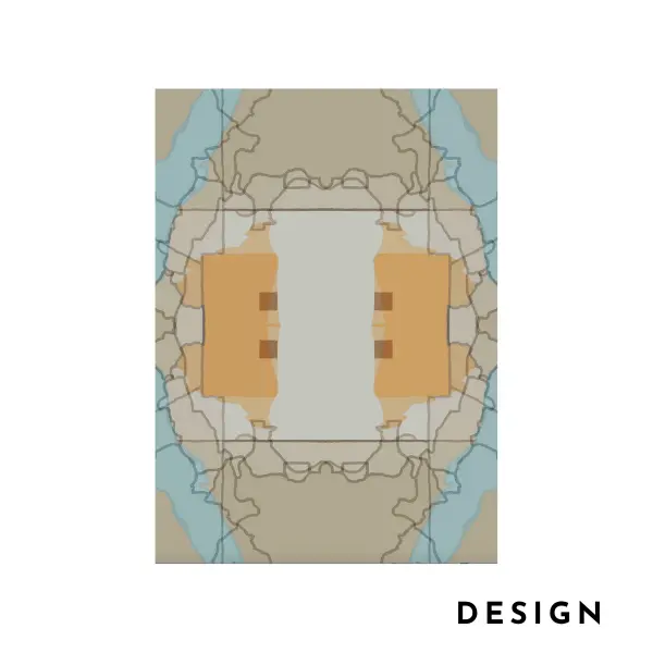 Symmetric design for handwoven bespoke rug