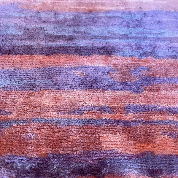 Tencel rug closeup showing the front of the rug