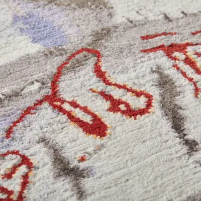 Handknotted bespoke rug after a Chinese ink watercolour artwork (4)