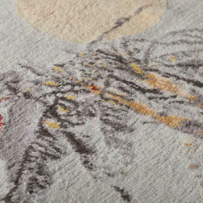 Handknotted bespoke rug after a Chinese ink watercolour artwork (5)