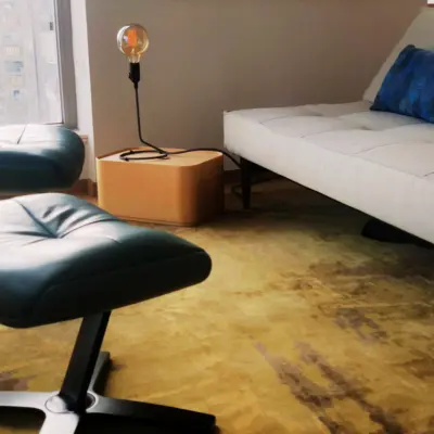 Tapis noué à la main inspiré par la section dorée d'un tableau que les clients avaient (5)