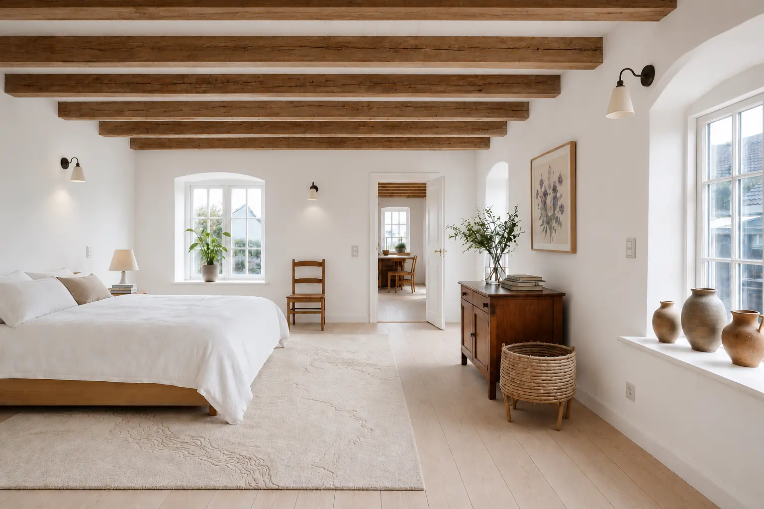 Schlafzimmer, friesisches Bauernhaus: maßgefertigter Teppich