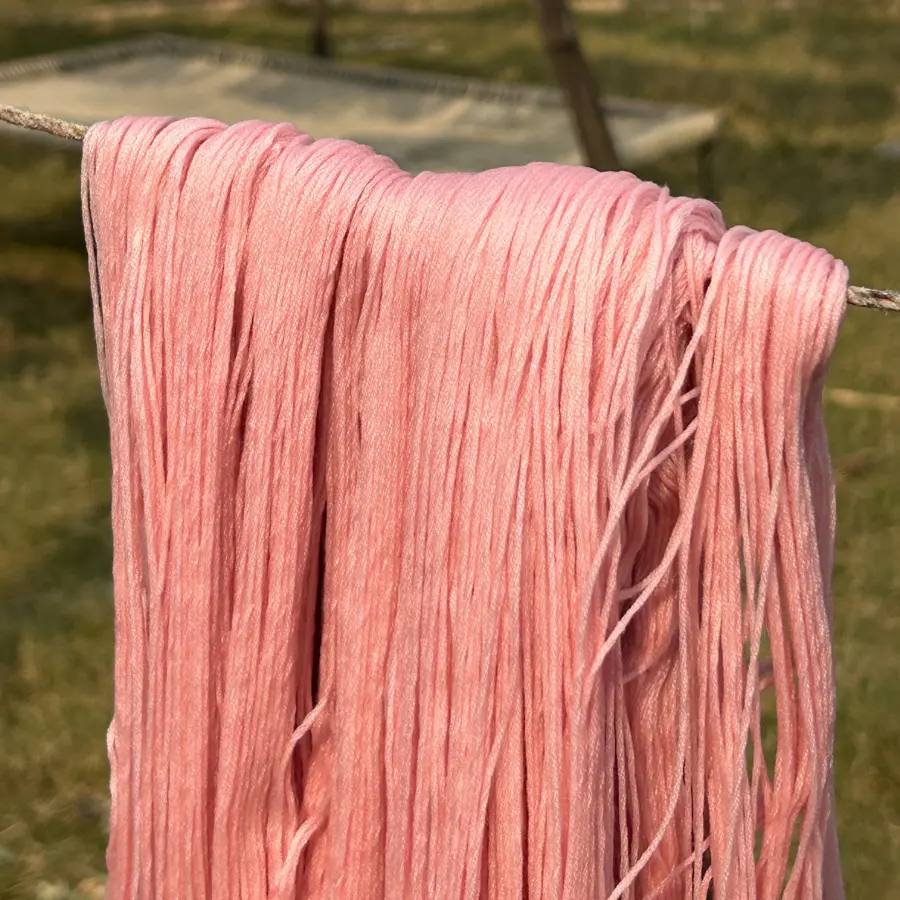 Yarn dyed in soft pink