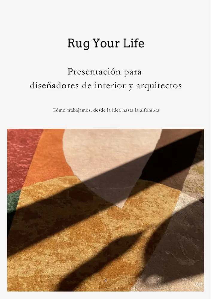 Portada de la presentación de Rug Your Life para diseñadores de interiores y arquitectos