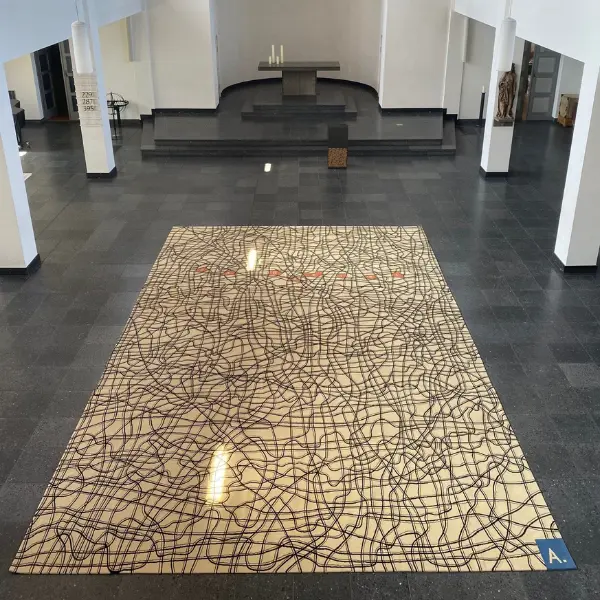 Paradise rug after artwork by Martin Assig for family service at church St.-Matthäus-Kirche in Berlin 8