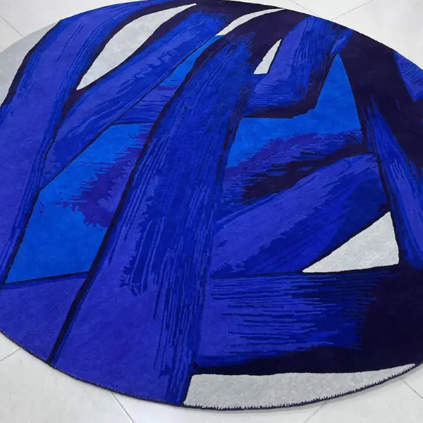 Vibrant custom rug based on impressive blue artwork 6