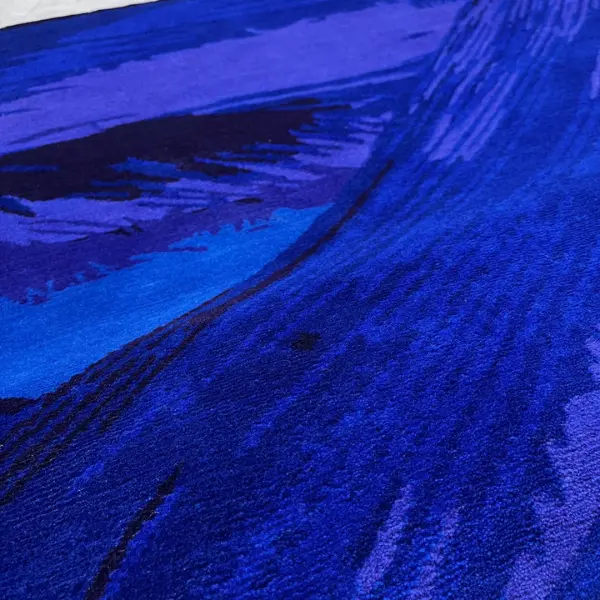 Vibrant custom rug based on impressive blue artwork 7