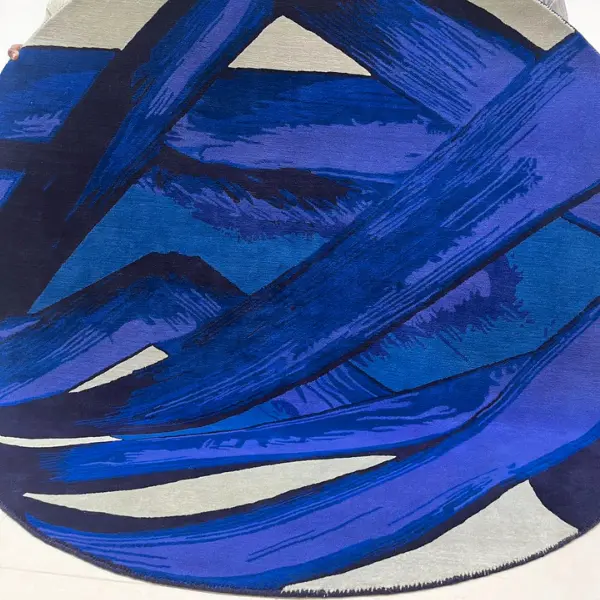 Vibrant custom rug based on impressive blue artwork 8